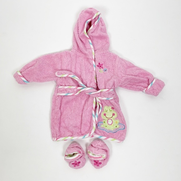 baby girl robe and slippers
